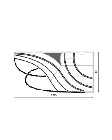 Figura LED Navideña Diseño Abstracto con Formas Curvas y Lentejuelas 222x112 cm con Enchufe e Intermitencia