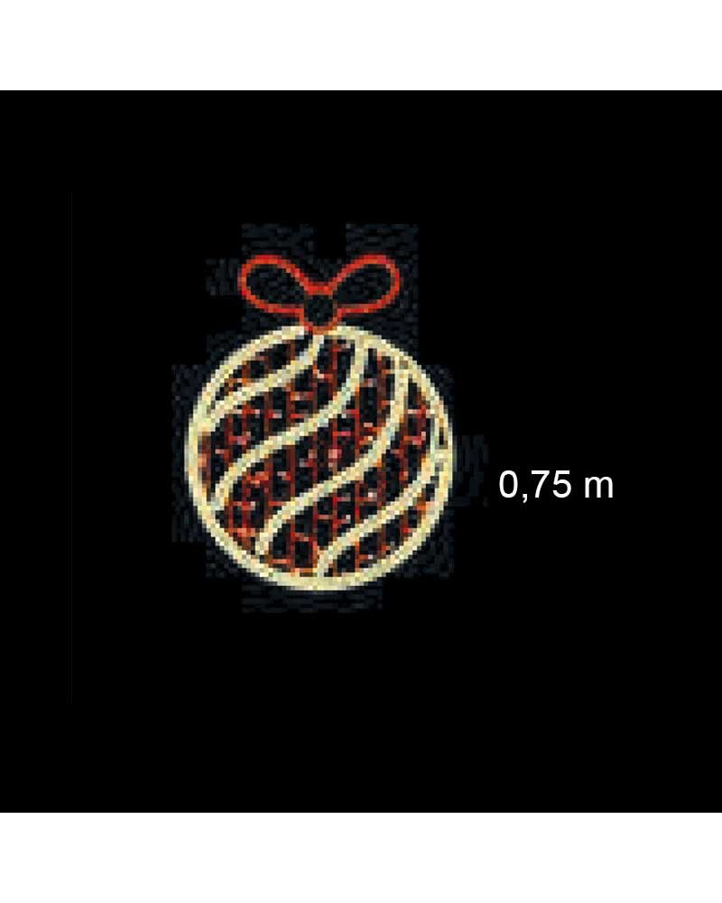 LED Christmas Figure Christmas Ball with Red Bow 75x60 cm with Plug and Flashing