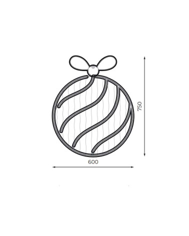 LED Christmas Figure Christmas Ball with Red Bow 75x60 cm with Plug and Flashing