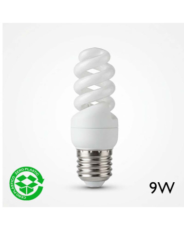 Bombilla de bajo consumo espiral E27 9W 4200K
