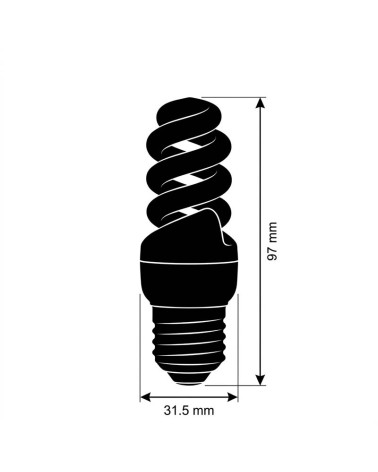 Bombilla de bajo consumo espiral E27 9W 4200K