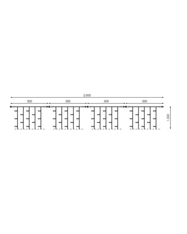 2 x 1.5m LED curtain, warm white LEDs, gold cable, connectable, suitable for indoor use.