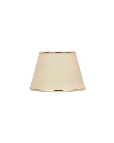 Pantalla cónica Ø14 cm color crema con detalles dorados