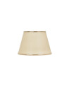 Pantalla cónica Ø14 cm color crema con detalles dorados