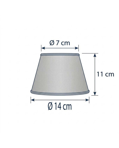 Pantalla cónica Ø14 cm color crema con detalles dorados