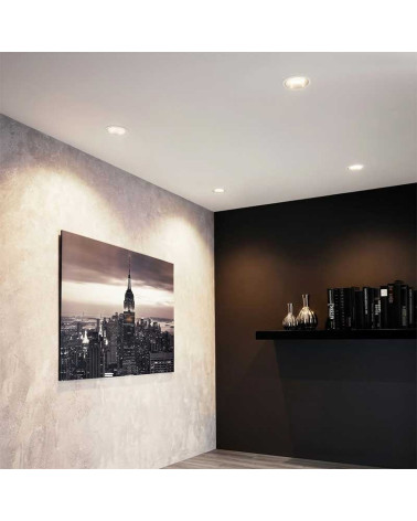 Set 3 focos LED empotrables blanco y oro IP44 6W regulables 2700K