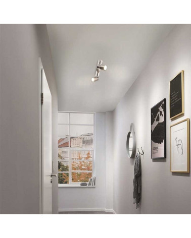 Regleta dos focos orientables GU10 máx. 10W acabado níquel satinado