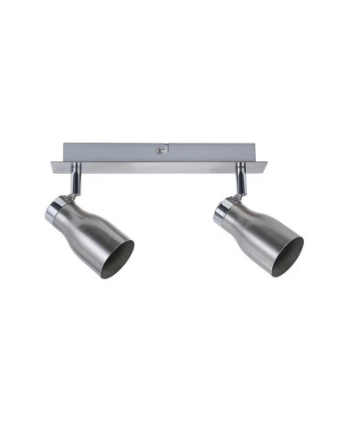 Regleta dos focos orientables GU10 máx. 10W acabado níquel satinado