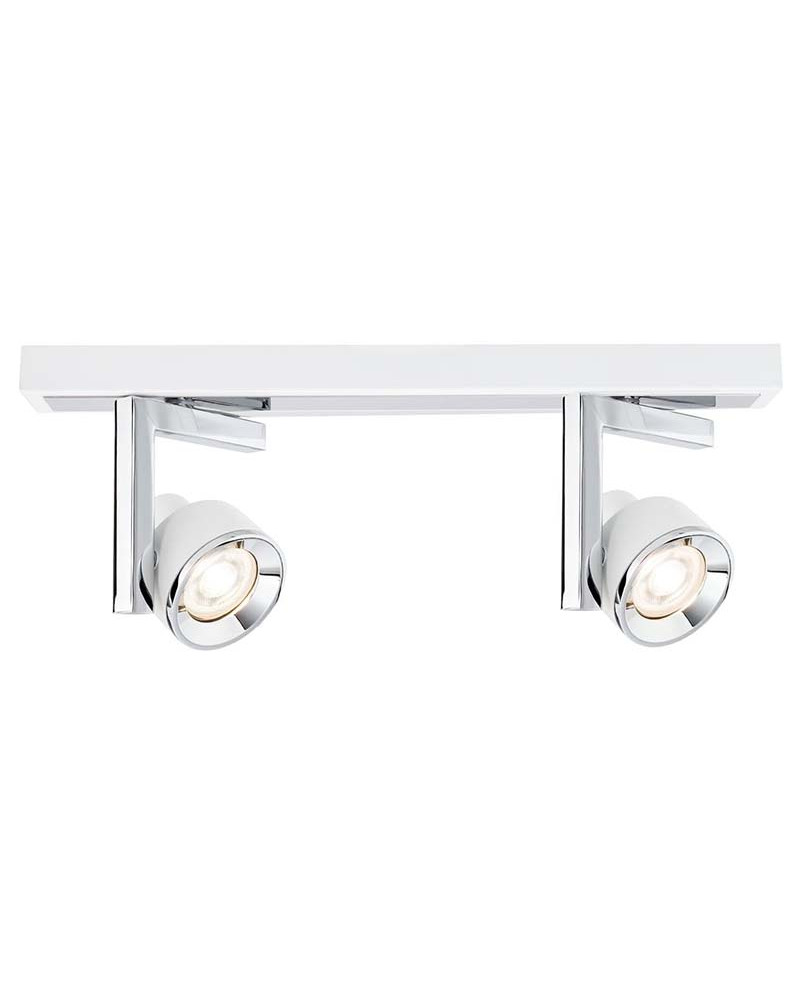 Track light 40cm with two adjustable lights GU10 max. 10W chrome finish