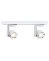 Regleta 40cm dos focos orientables GU10 máx. 10W acabado cromado