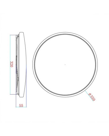 Plafón LED inteligente WIFI CCT 3000K a 6500K Ø35cm 24W en acabado blanco