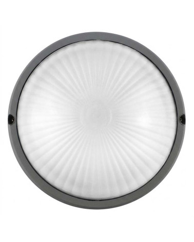 Aplique de exterior redondo 25,8cm de aluminio acabado blanco, negro o gris E27 IP54