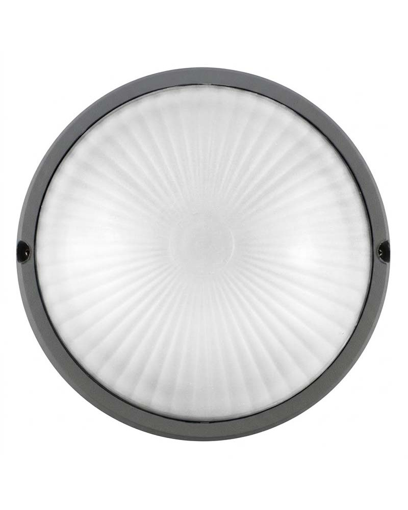 Aplique de exterior redondo 25,8cm de aluminio acabado blanco, negro o gris E27 IP54