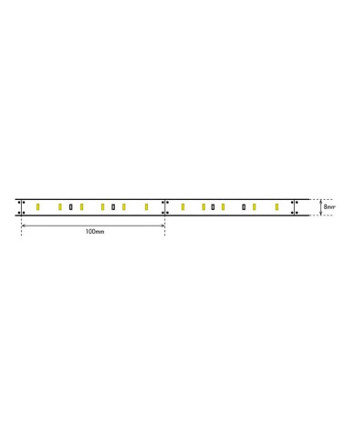 5m flexible LED strip 18W/m 24V cool white light 3500K IP65 protection