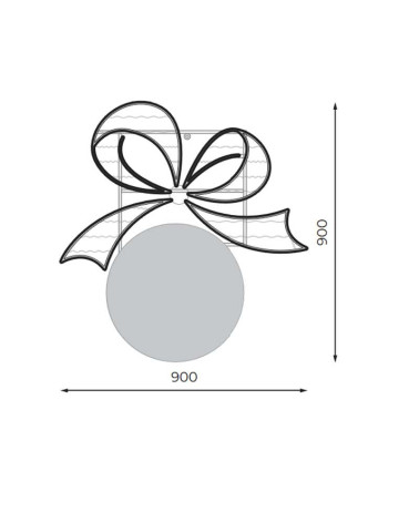 LED Christmas Figure Ball with Red Bow 37W 90cm