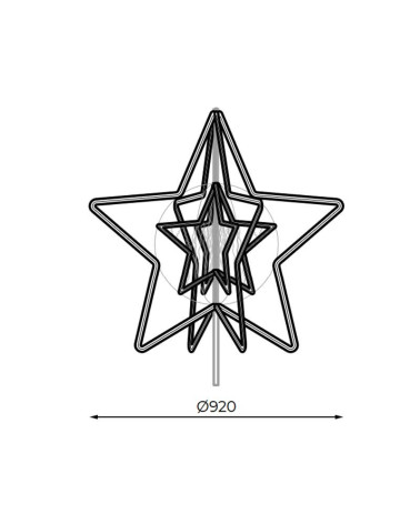 Estrella 3D luz calida y luz fria 92cm intermitente para arboles de 6-8 m