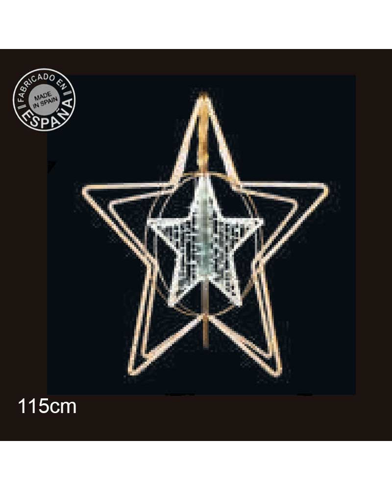 3D Star Warm and Cool Light 115cm Flashing for 10-14m Cones