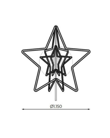 3D Star Warm and Cool Light 115cm Flashing for 10-14m Cones