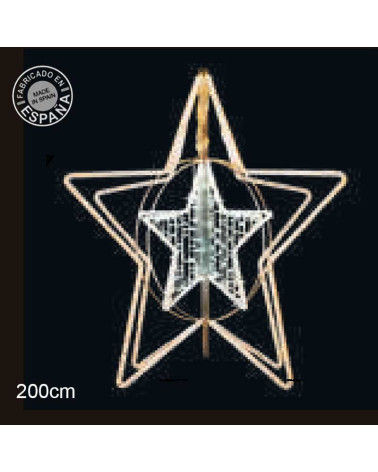 3D Star Warm and Cool Light 200cm Flashing for 16-20m Cones