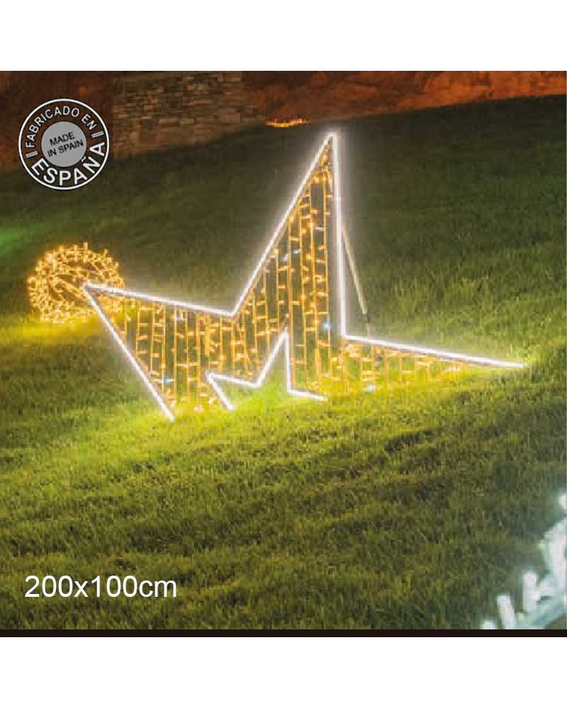2D Star Floor Lamp with Warm and Cool Light, 200cm Flashing