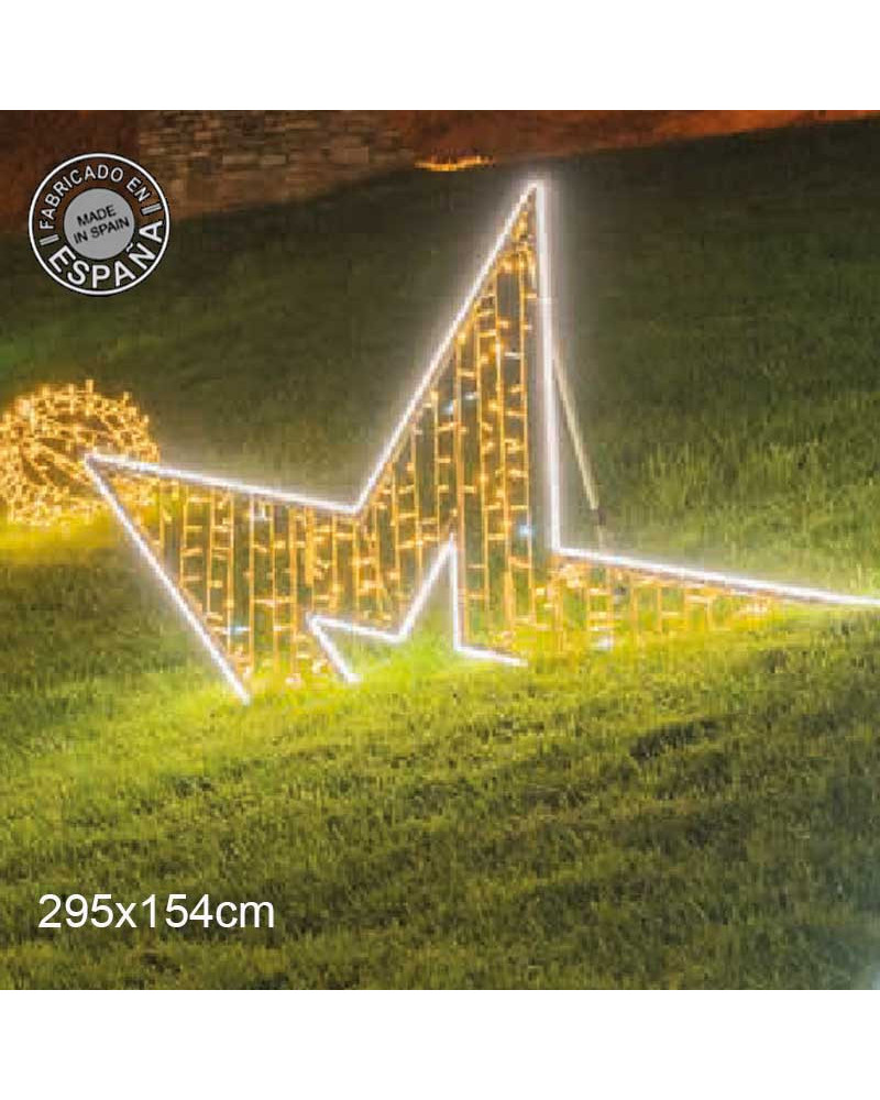 Estrella suelo 2D luz calida y luz fria 295cm intermitente