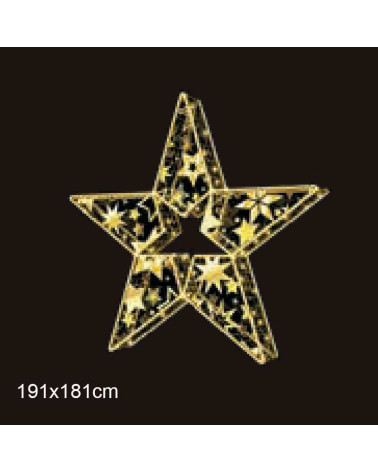 3D Star Warm Light Fill Stars 191cm Flashing