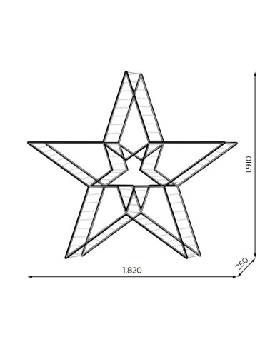 3D Star Warm Light Fill Stars 191cm Flashing