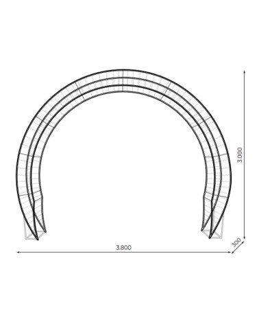 Semicircular arc in warm or cool light 300 cm 168W flashing
