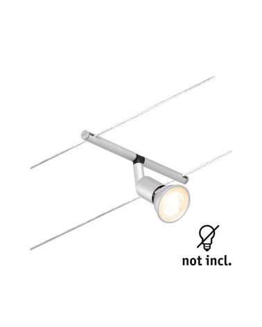 White or matt chrome spotlight GU5.3 max. LED 10W 12V for cable system
