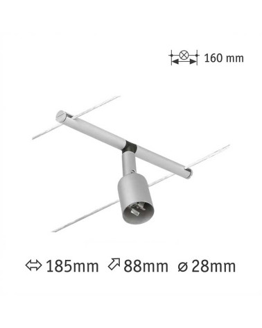 Foco blanco o cromo mate para sistema de cable GU5.3 max. LED 10W 12V