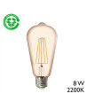 Bombilla Pebetero LED ámbar 8W E27 Luz cálida 2200K decorativa