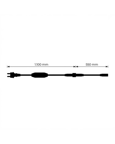 Power cord for Ø11mm LED strips, available in white or black finish