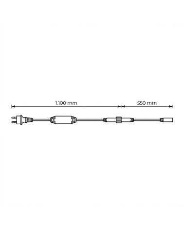 Cable de alimentación para mangueras LED de Ø11mm, acabados blanco y negro