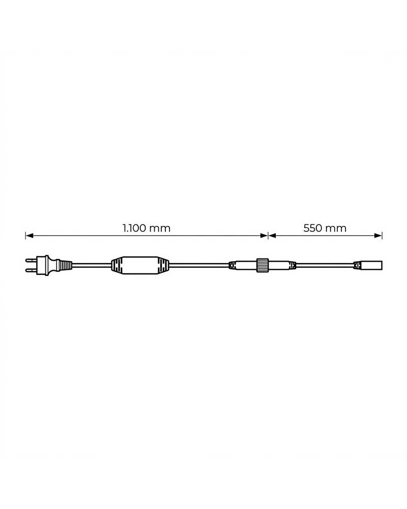 Cable de alimentación para mangueras LED de Ø11mm, acabados blanco y negro