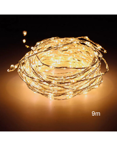 Micro LED string lights, warm white, 567 LEDs, 9m, multi-function, outdoor, IP44