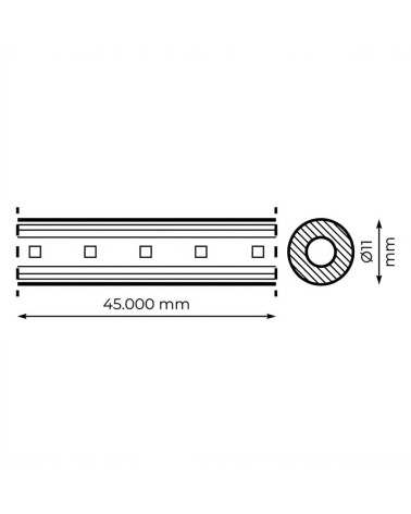 45m LED strip roll Ø11mm red or yellow light IP65 230V cut-to-size
