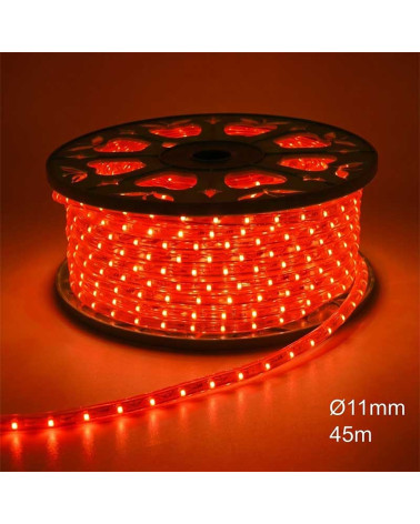 45m LED strip roll Ø11mm red or yellow light IP65 230V cut-to-size