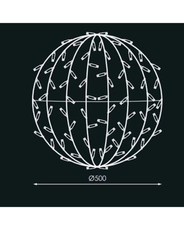  3D LED Ball 50cm RGB Fixed Light Suitable for Outdoor Use 230V 13.8W