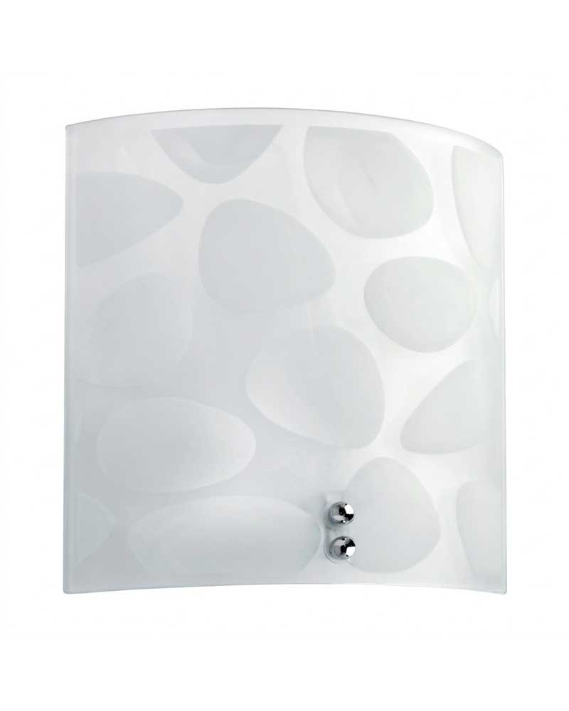 Rectangular opal glass wall light decorated with drops E27 60W 19x17 cm