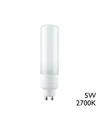 Bombilla LED tubular 30 mm GU10 5 W y 2700 K en acabado opal
