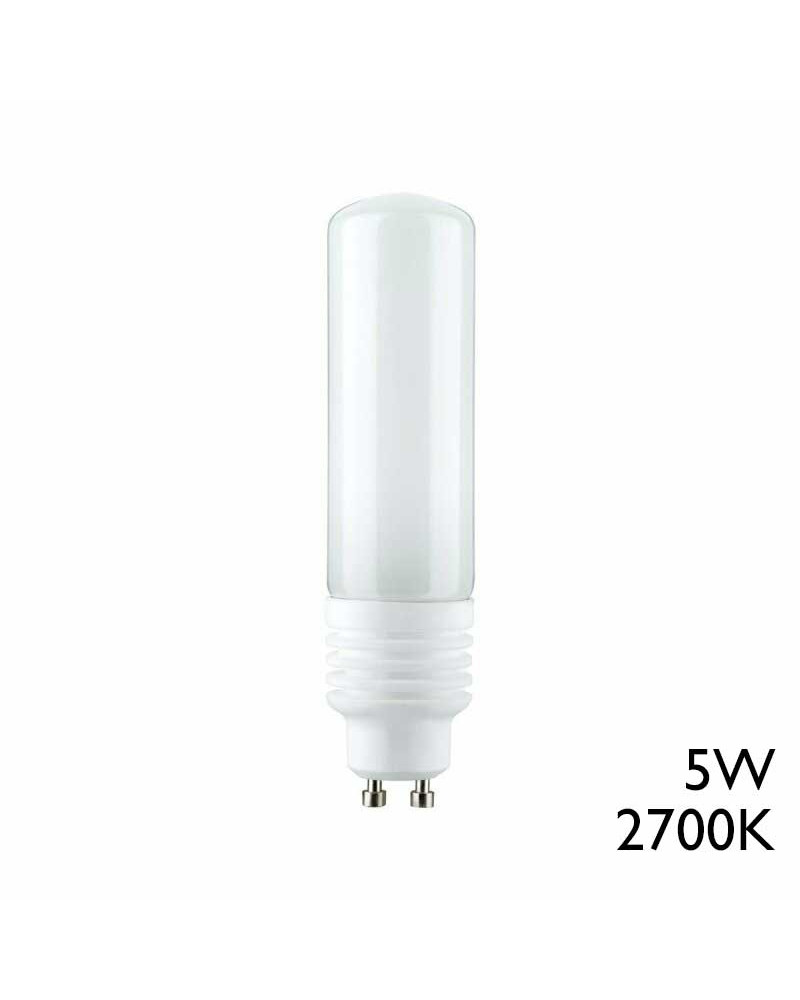 Bombilla LED tubular 30 mm GU10 5 W y 2700 K en acabado opal