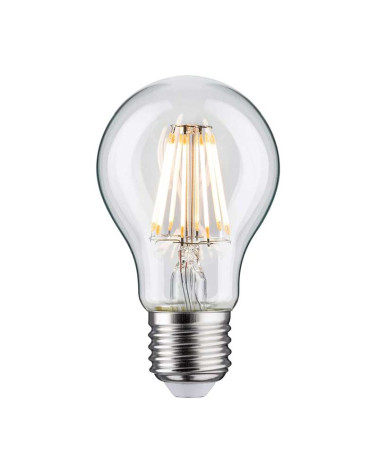Bombilla LED estándar E27 regulable de 7.5 W y 2700 K cristal transparente con filamentos