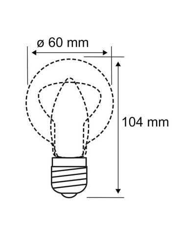 Bombilla LED estándar E27 regulable de 7.5 W y 2700 K cristal transparente con filamentos