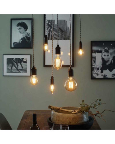 Bombilla LED 4,5 cm E14 de 4 W y 2200 K regulable en cristal ahumado estilo vintage