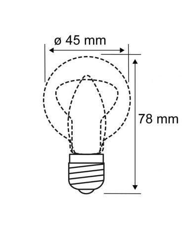 4.5cm E14 LED bulb, 4W and 2200K, dimmable, in vintage-style smoked glass