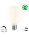 Bombilla LED globo 95mm E27 de 9 W y 2700 K regulable en vidrio opal