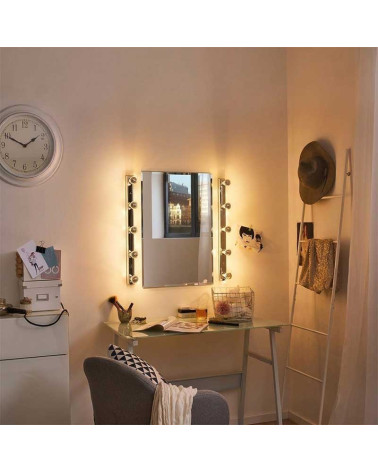 Bombilla LED estándar E27 de 4,8 W y 2700 K con cúpula espejo plata