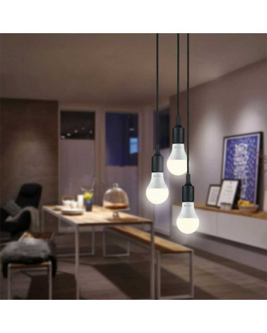 Set of 3 standard E27 8W LED bulbs in warm white 2700K opal finish