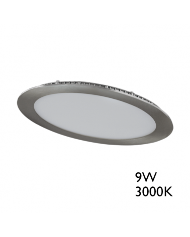 Mini downlight 12cm 9W LED empotrable marco gris