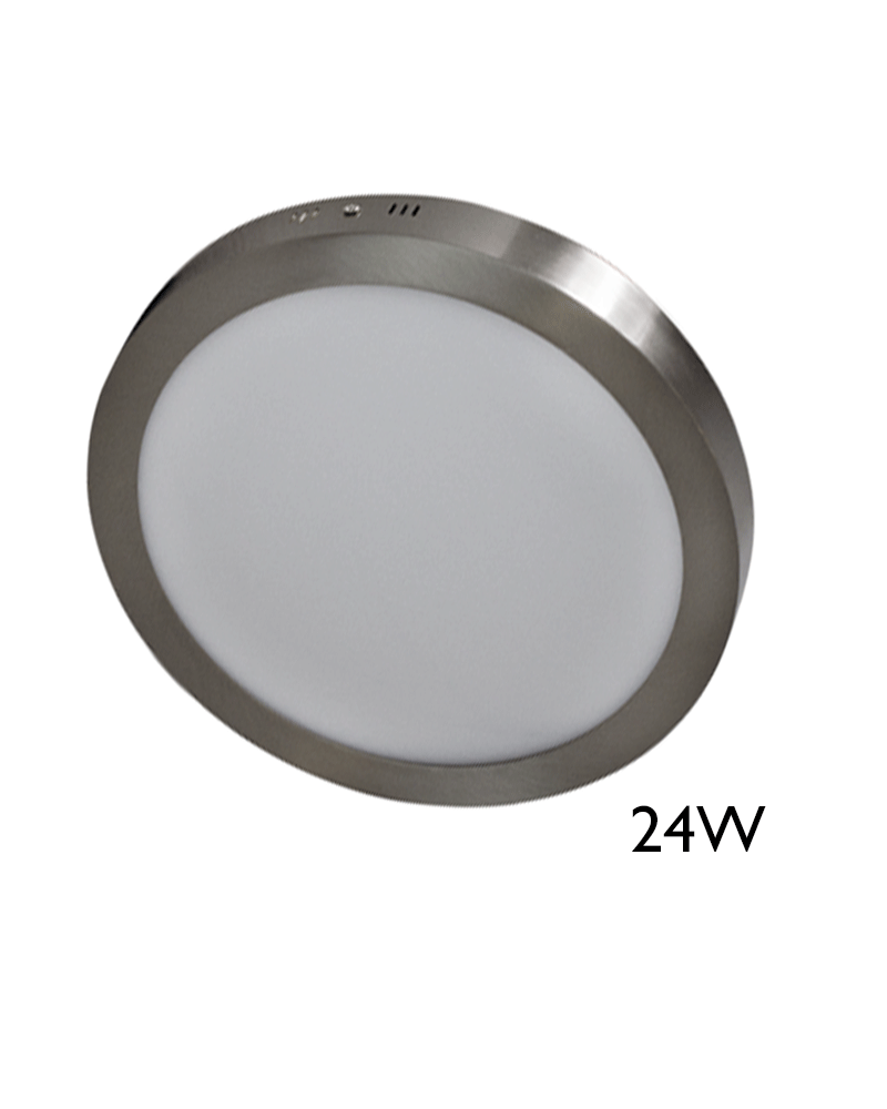 Downlight 30cm LED de superficie acabado gris LED 24W